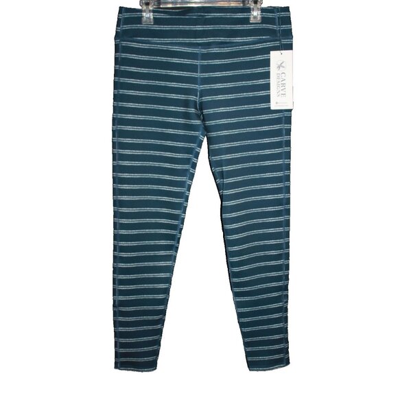 Carve Designs Women’s Platte Striped Blue Quality Leggings Size XL NEW - Picture 1 of 2